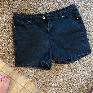 Black jean shorts